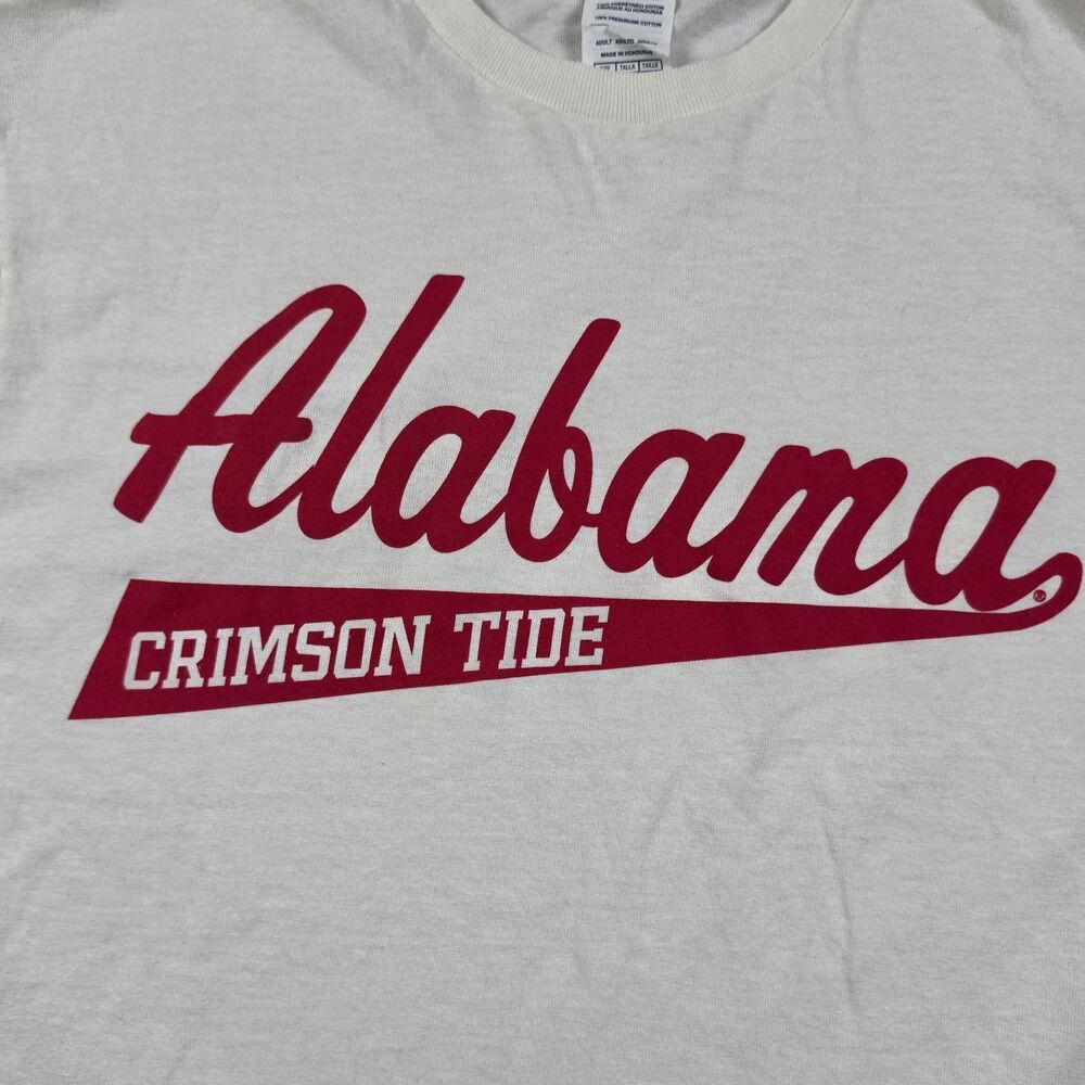 VTG Alabama Crimson Tide Shirt Mens L Delta Pro Weight White Graphic College Tee - Picture 3 of 6